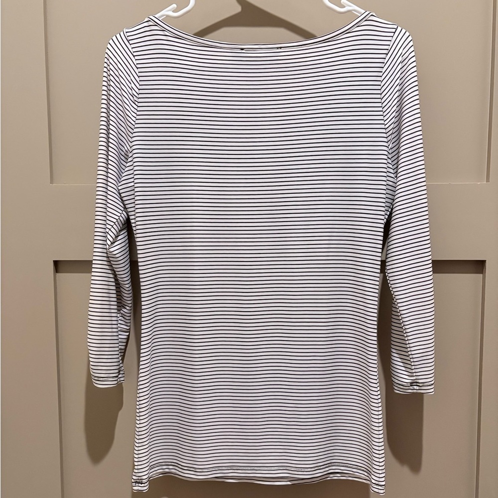 The Limited Black & White Striped Boatneck Top - Picture 3 of 5